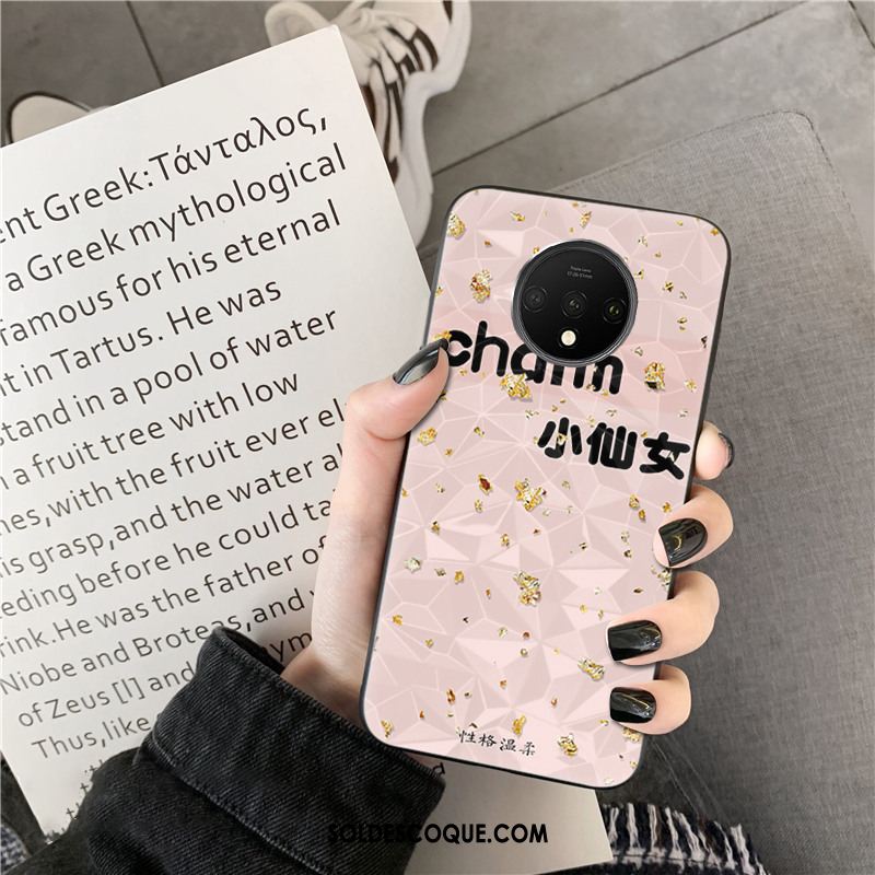 Coque Oneplus 7t Losange Fluide Doux Tendance Dessin Animé Téléphone Portable Pas Cher