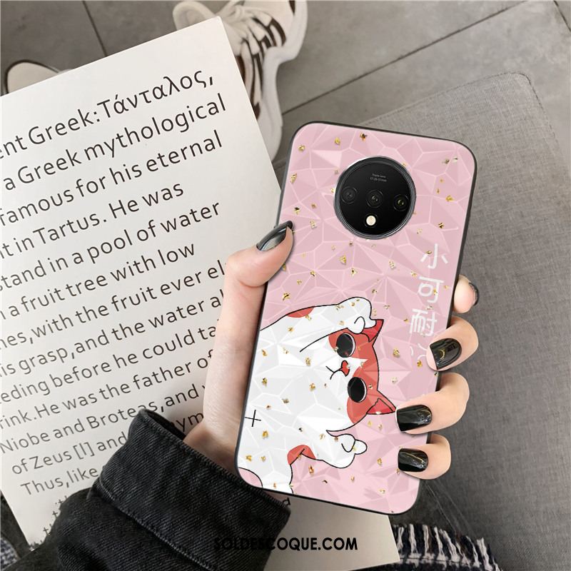 Coque Oneplus 7t Losange Fluide Doux Tendance Dessin Animé Téléphone Portable Pas Cher