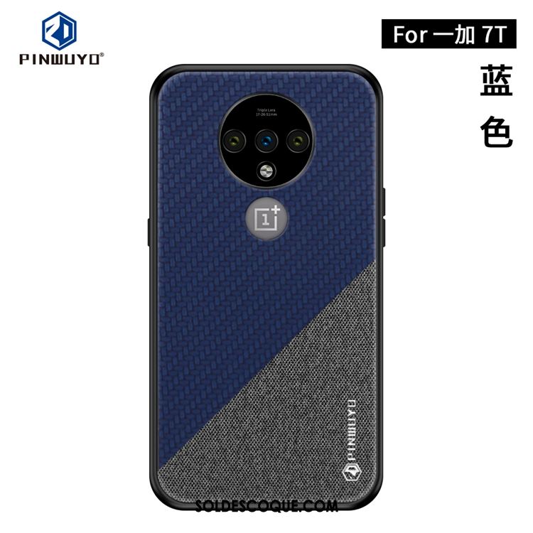 Coque Oneplus 7t Modèle Fleurie Téléphone Portable Antidérapant Fluide Doux Bleu Housse En Ligne