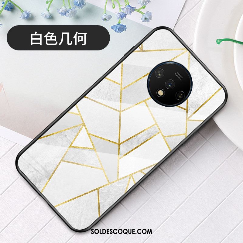 Coque Oneplus 7t Net Rouge Simple Mode Protection Verre Pas Cher