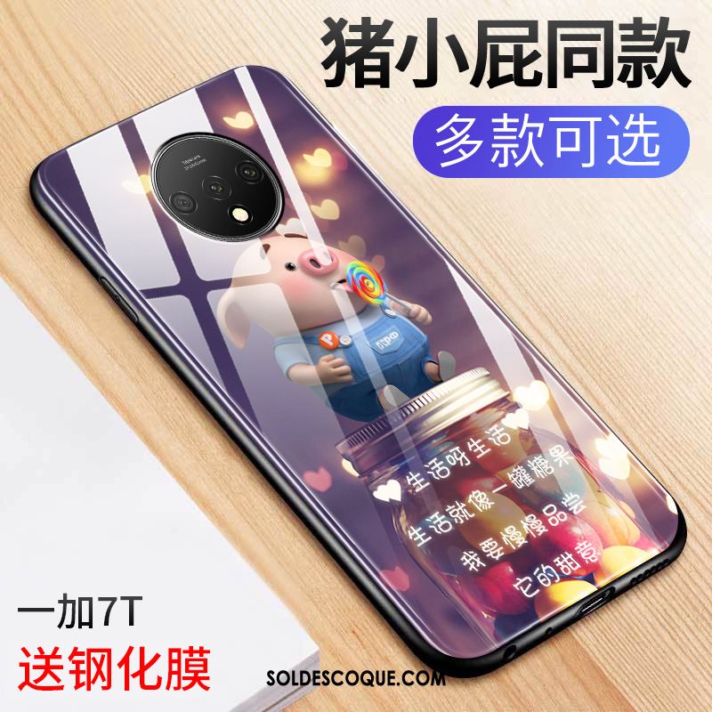 Coque Oneplus 7t Net Rouge Téléphone Portable Créatif Incassable Amoureux Housse En Ligne