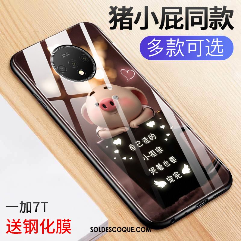 Coque Oneplus 7t Net Rouge Téléphone Portable Créatif Incassable Amoureux Housse En Ligne