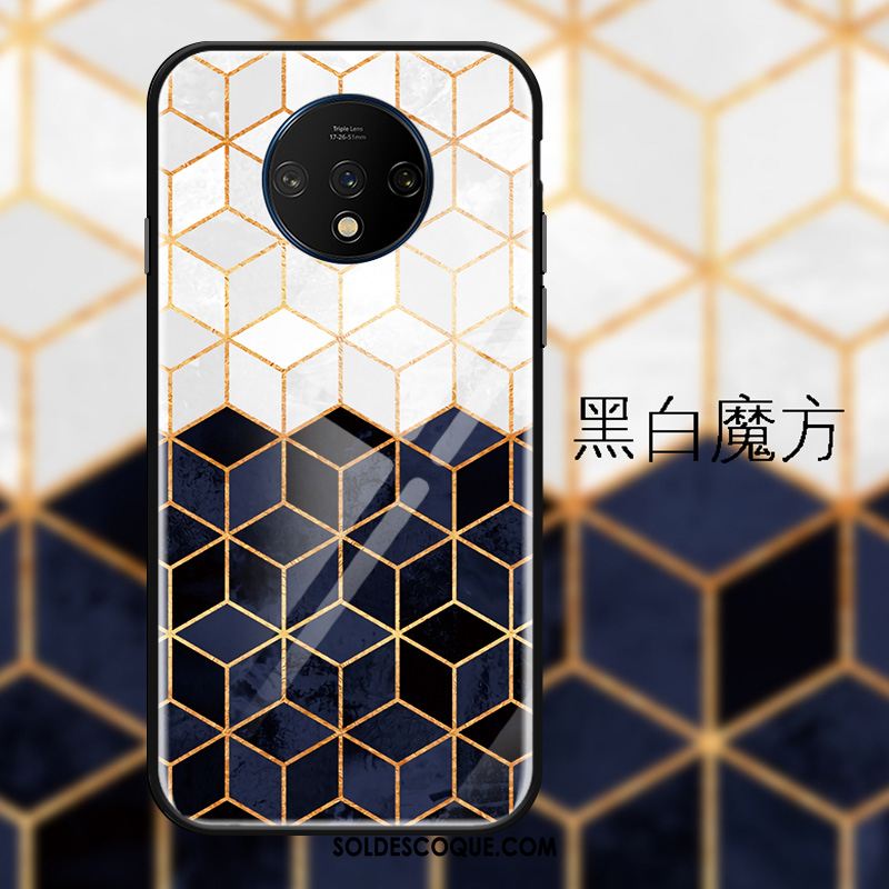 Coque Oneplus 7t Original Créatif Personnalité Noir Verre Trempé Pas Cher