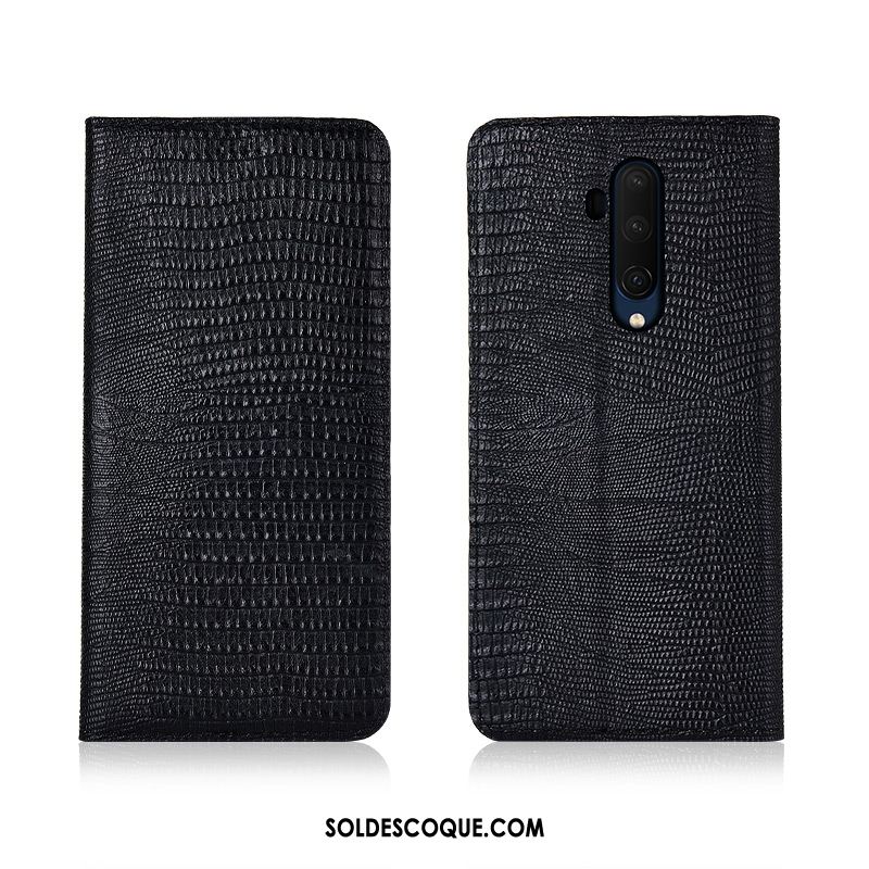 Coque Oneplus 7t Pro Clamshell Étui En Cuir Protection Cuir Véritable Incassable En Vente