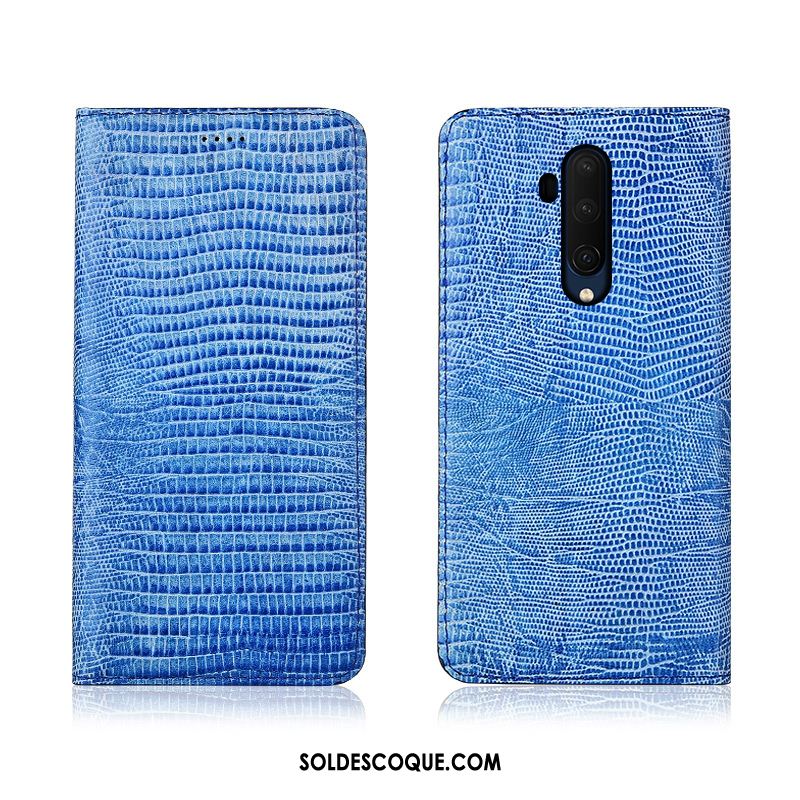 Coque Oneplus 7t Pro Clamshell Étui En Cuir Protection Cuir Véritable Incassable En Vente