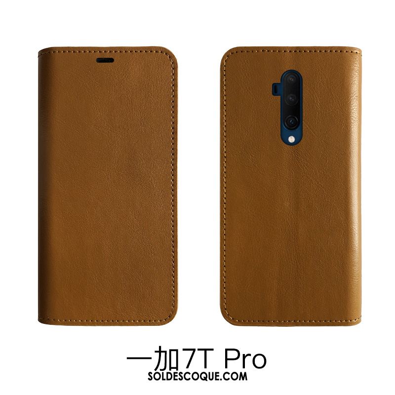 Coque Oneplus 7t Pro Cuir Véritable Bovins Protection Étui En Cuir Téléphone Portable En Ligne