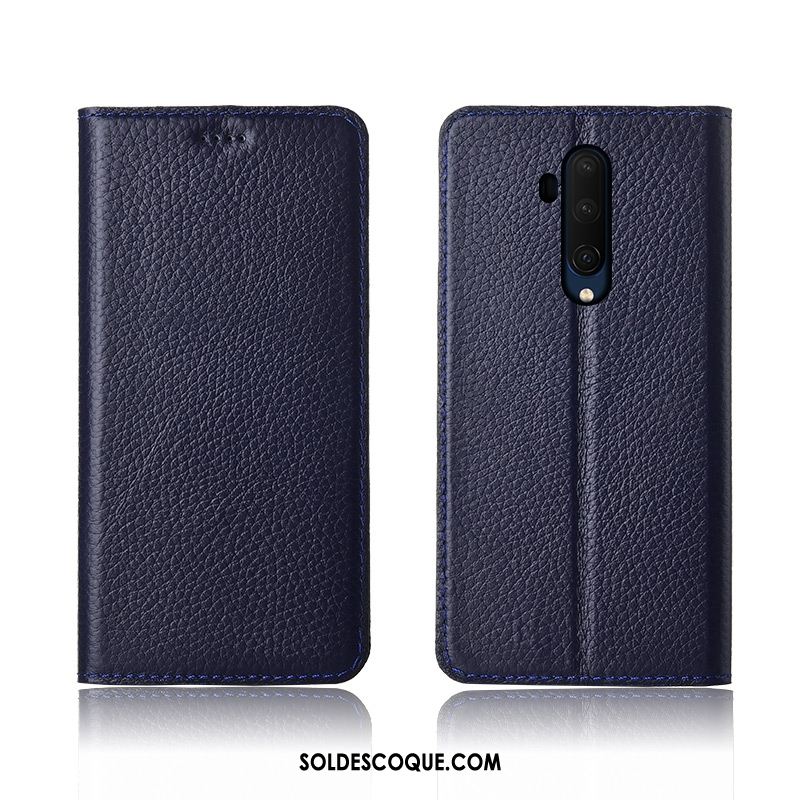 Coque Oneplus 7t Pro Cuir Véritable Incassable Protection Fluide Doux Étui En Cuir Pas Cher