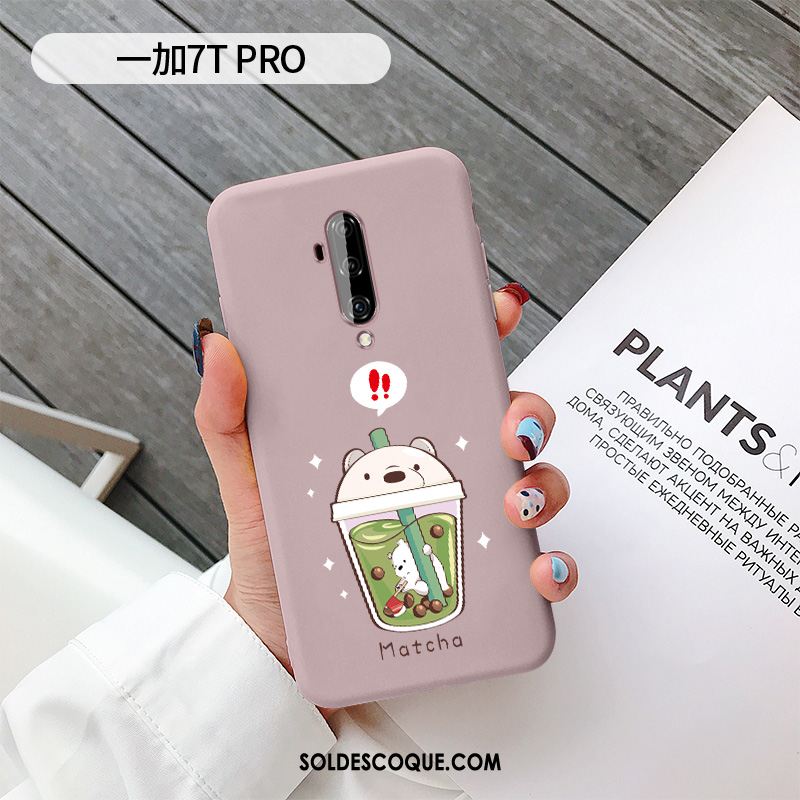 Coque Oneplus 7t Pro Dessin Animé Ours Petit Protection Incassable Pas Cher