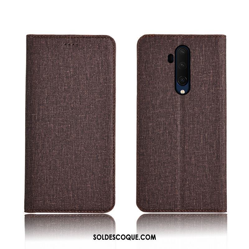 Coque Oneplus 7t Pro Fluide Doux Incassable Protection Étui Cuir Véritable Pas Cher