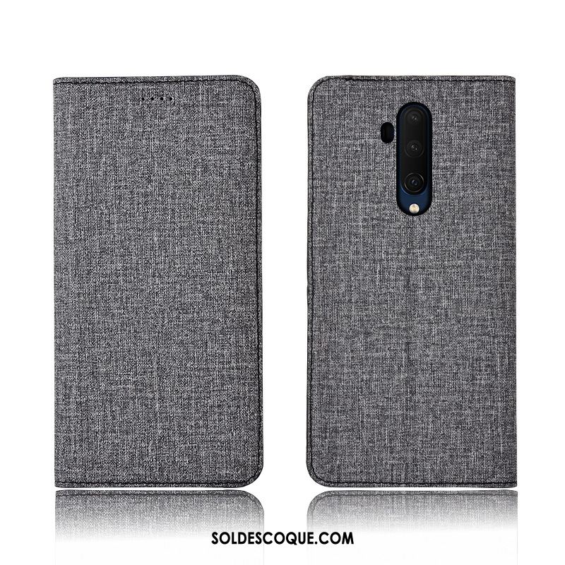 Coque Oneplus 7t Pro Fluide Doux Incassable Protection Étui Cuir Véritable Pas Cher