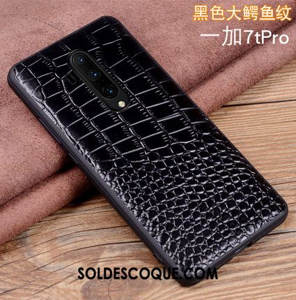 Coque Oneplus 7t Pro Incassable Étui En Cuir Très Mince Téléphone Portable Cuir Véritable Housse Pas Cher