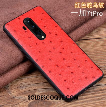 Coque Oneplus 7t Pro Incassable Étui En Cuir Très Mince Téléphone Portable Cuir Véritable Housse Pas Cher