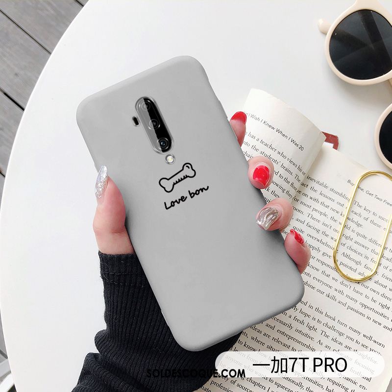 Coque Oneplus 7t Pro Net Rouge Fluide Doux Dessin Animé Tout Compris Étui Housse Pas Cher