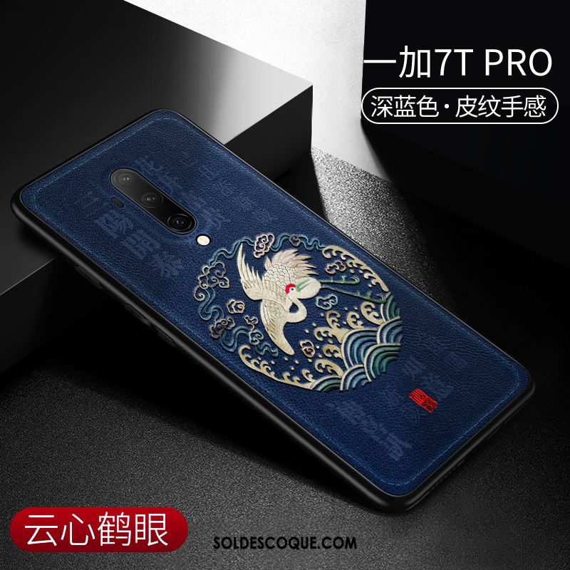 Coque Oneplus 7t Pro Protection Créatif Fluide Doux Téléphone Portable Cuir En Vente