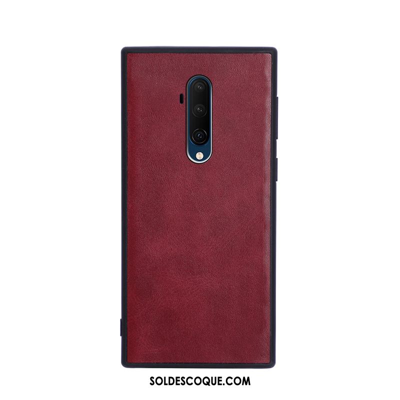 Coque Oneplus 7t Pro Simple Étui Protection Cuir Vintage Soldes