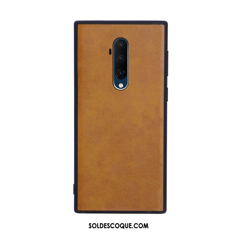 Coque Oneplus 7t Pro Simple Étui Protection Cuir Vintage Soldes