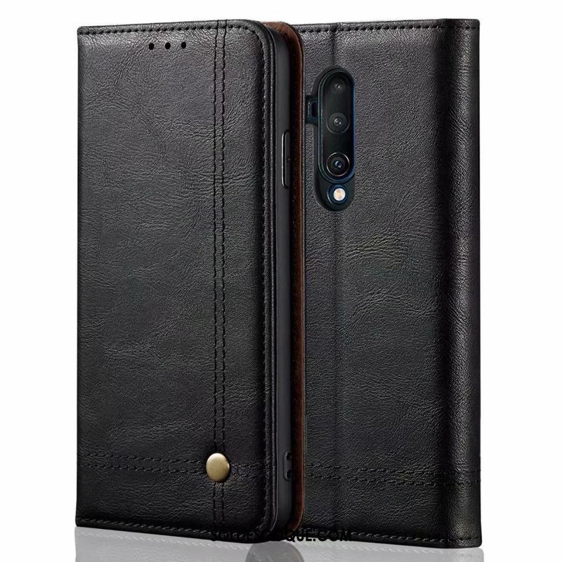 Coque Oneplus 7t Pro Téléphone Portable Étui En Cuir Noir En Ligne