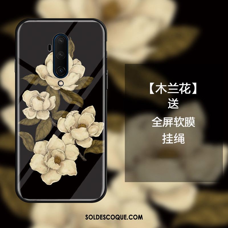 Coque Oneplus 7t Protection Fleur Luxe Mode Bois Soldes