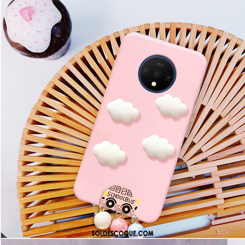 Coque Oneplus 7t Tendance Rose Étui Fluide Doux Charmant France