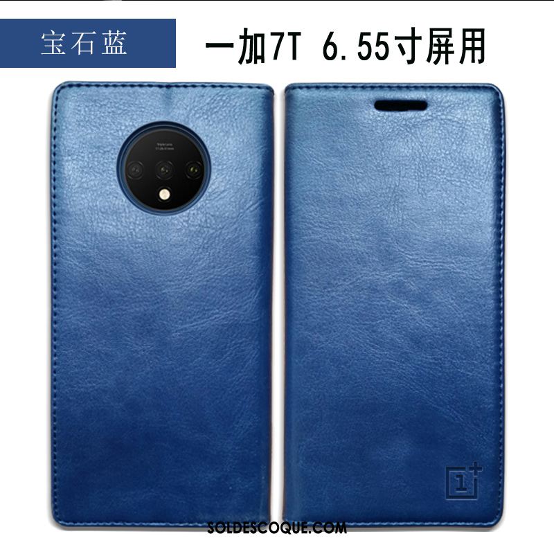 Coque Oneplus 7t Téléphone Portable Incassable Bleu Protection Étui Pas Cher
