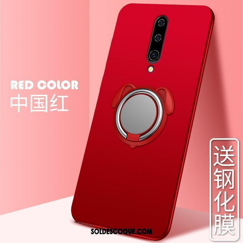 Coque Oneplus 8 Délavé En Daim Net Rouge Incassable À Bord Téléphone Portable Soldes