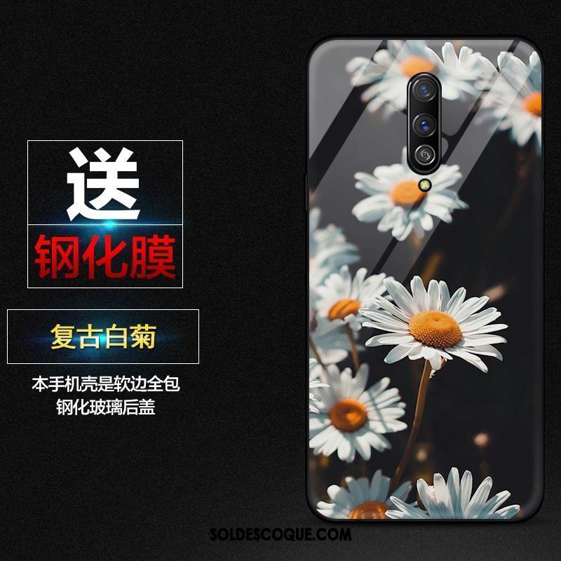 Coque Oneplus 8 Noir Simple Petite Marguerite Miroir Marque De Tendance Pas Cher