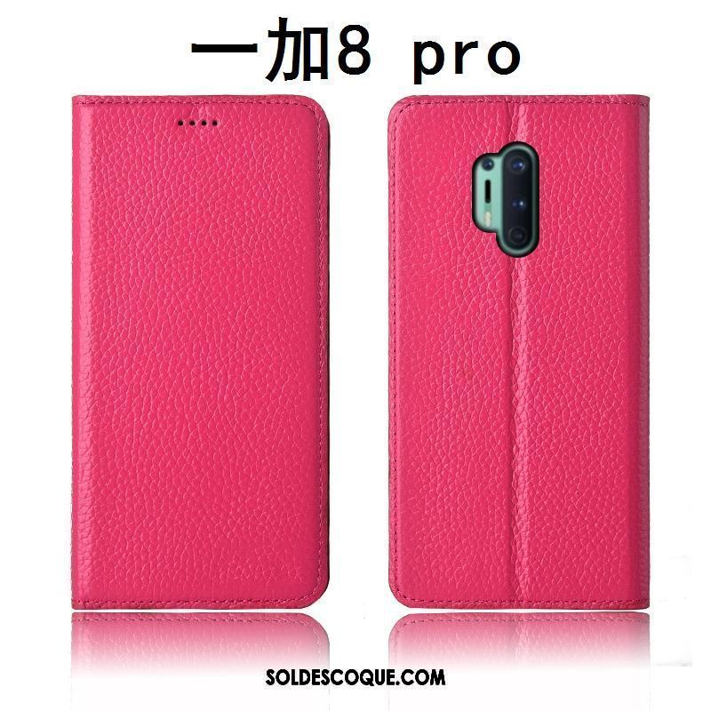 Coque Oneplus 8 Pro Clamshell Cuir Véritable Étui Incassable Étui En Cuir Housse Soldes