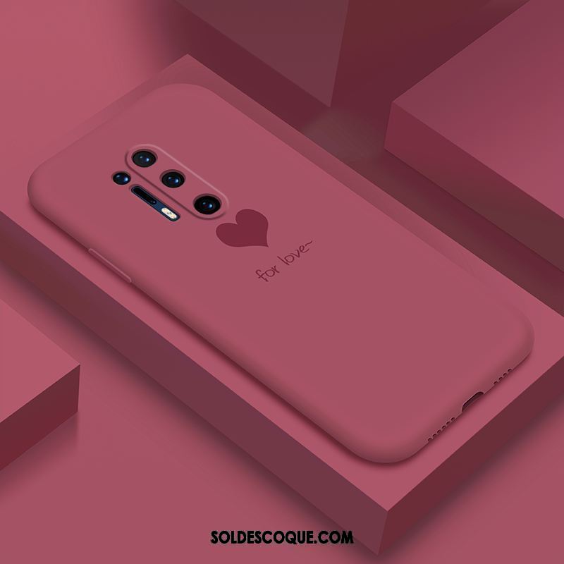 Coque Oneplus 8 Pro Net Rouge Incassable Étui Silicone Fluide Doux En Vente