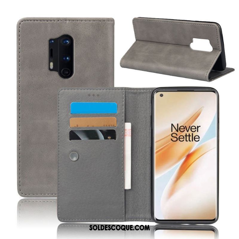 Coque Oneplus 8 Pro Portefeuille Tout Compris Téléphone Portable Protection Noir En Vente