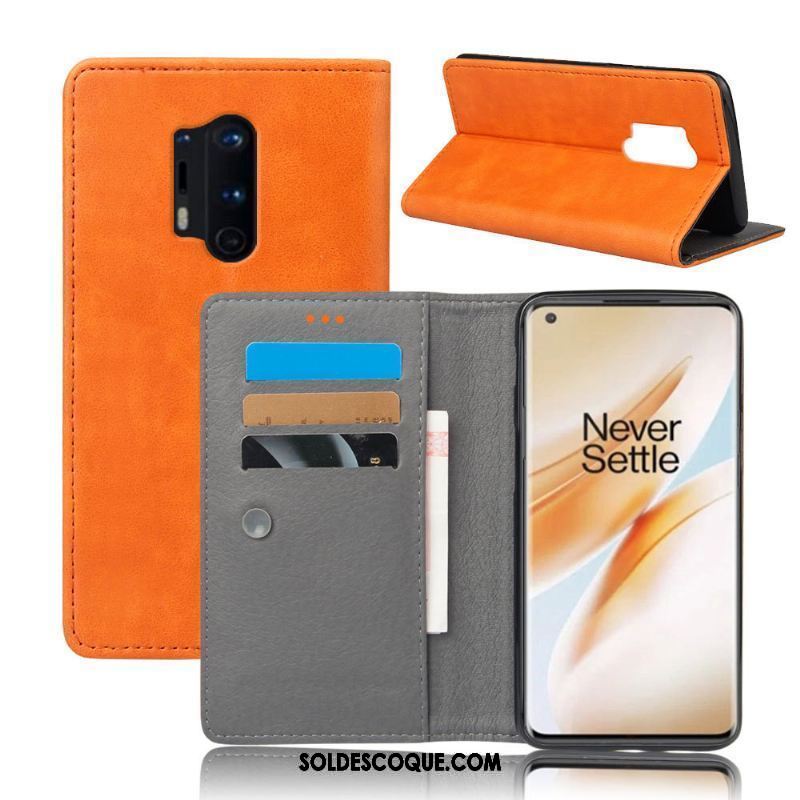 Coque Oneplus 8 Pro Portefeuille Tout Compris Téléphone Portable Protection Noir En Vente