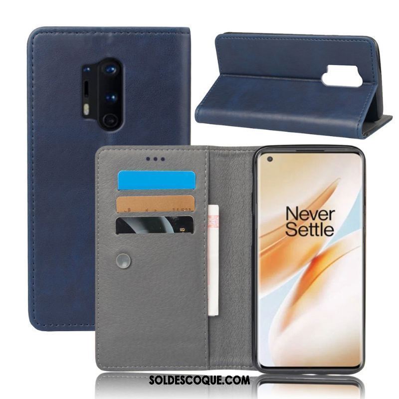 Coque Oneplus 8 Pro Portefeuille Tout Compris Téléphone Portable Protection Noir En Vente