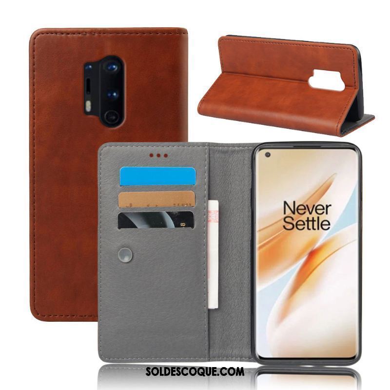 Coque Oneplus 8 Pro Portefeuille Tout Compris Téléphone Portable Protection Noir En Vente