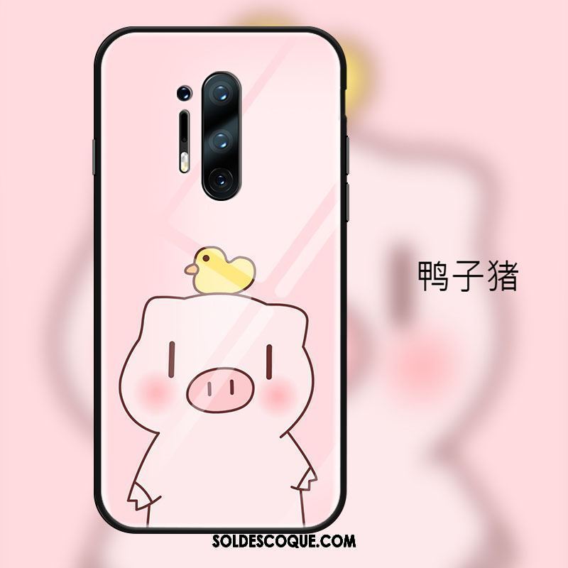 Coque Oneplus 8 Pro Verre Téléphone Portable Charmant Cœur Dessin Animé Pas Cher