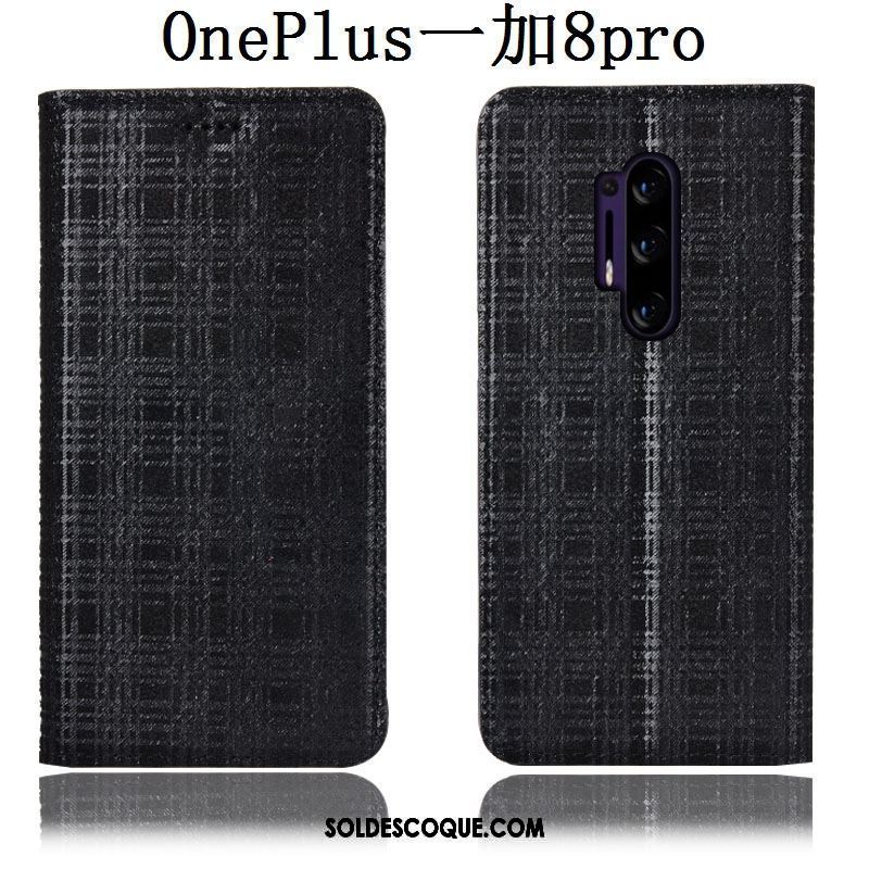 Coque Oneplus 8 Pro Étui Étui En Cuir Plaid Incassable Modèle Fleurie En Vente