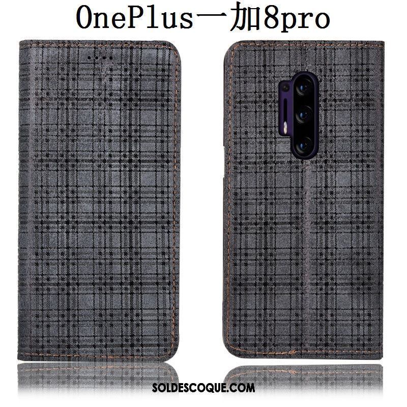 Coque Oneplus 8 Pro Étui Étui En Cuir Plaid Incassable Modèle Fleurie En Vente