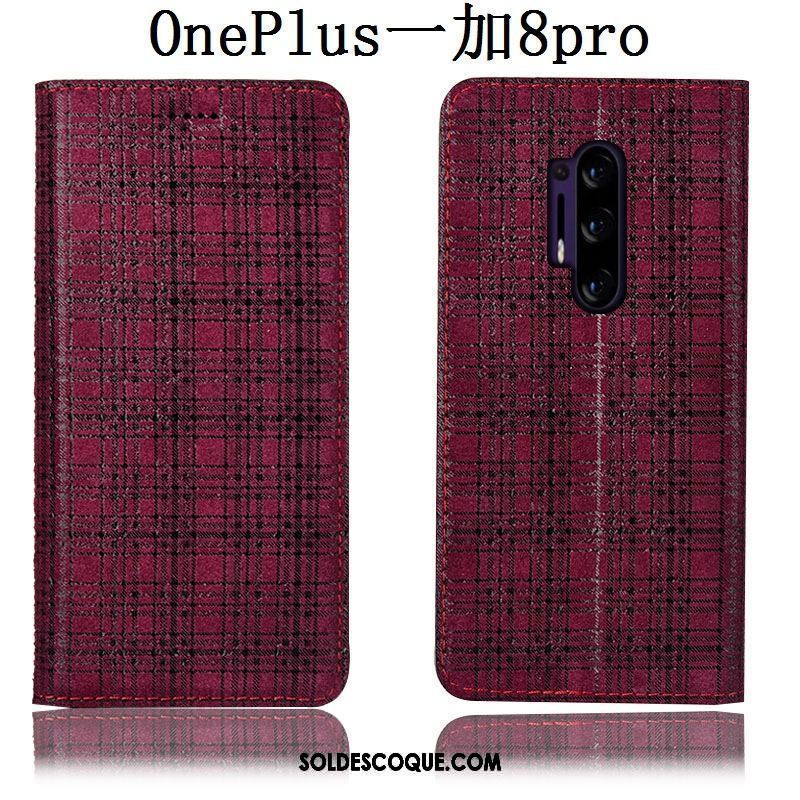 Coque Oneplus 8 Pro Étui Étui En Cuir Plaid Incassable Modèle Fleurie En Vente