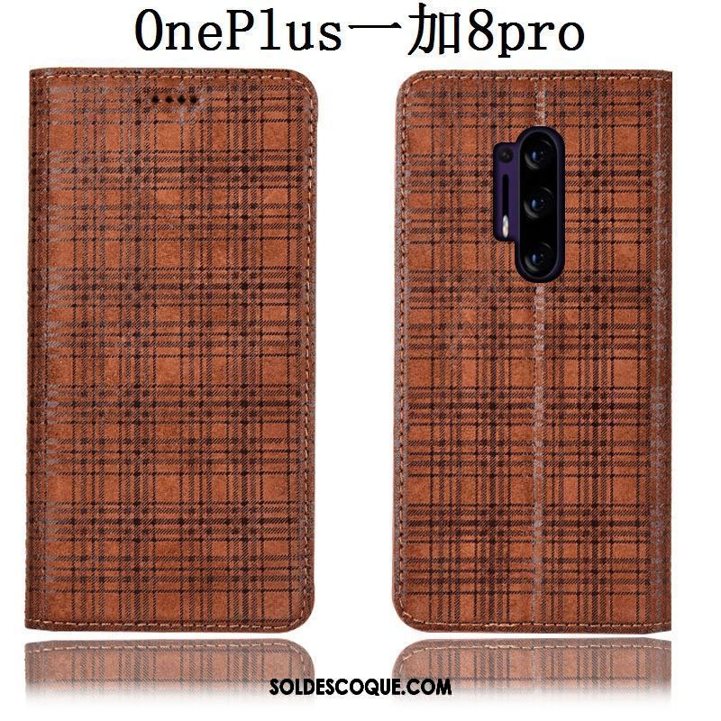 Coque Oneplus 8 Pro Étui Étui En Cuir Plaid Incassable Modèle Fleurie En Vente