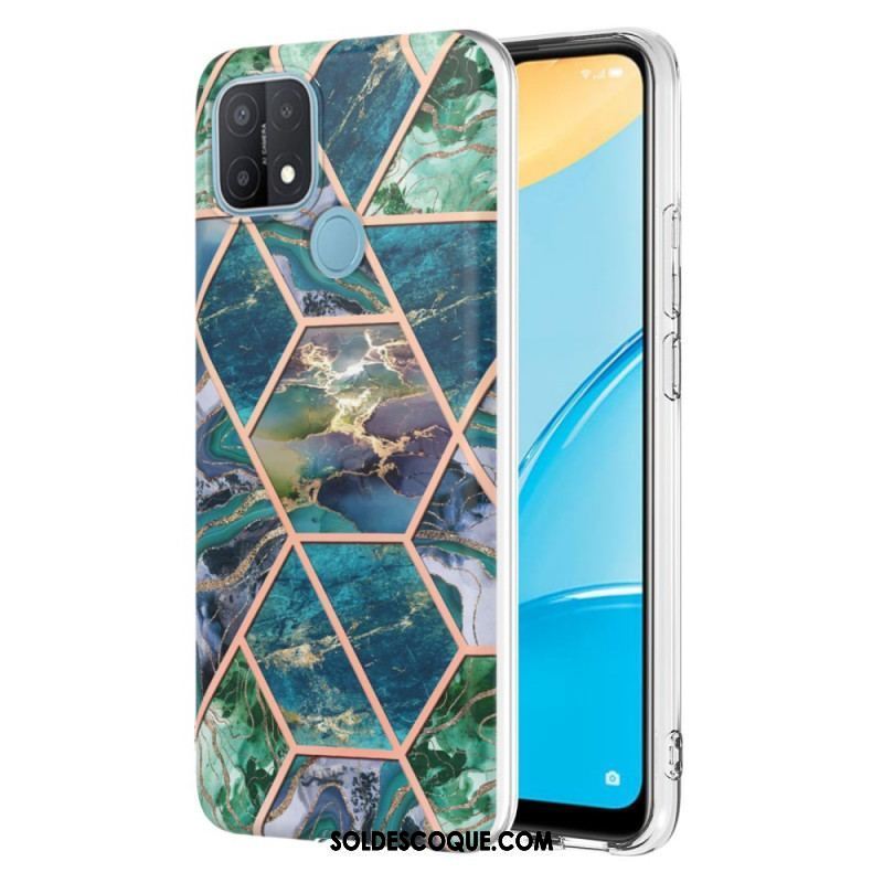 Coque Oppo A15 Marbre Géométrique Flashy