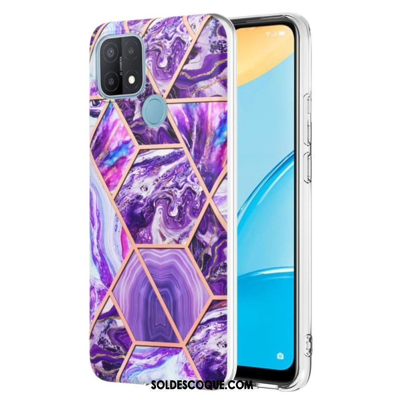 Coque Oppo A15 Marbre Géométrique Flashy