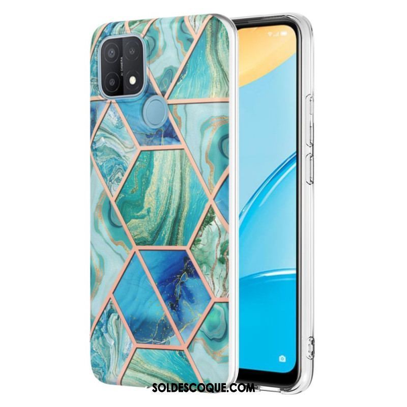 Coque Oppo A15 Marbre Géométrique Flashy