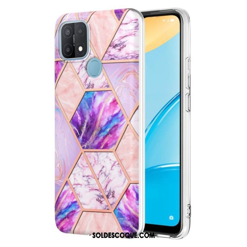 Coque Oppo A15 Marbre Géométrique Flashy