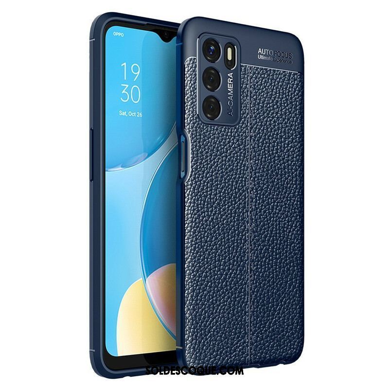 Coque Oppo A16 / A16s Effet Cuir Litchi Double line