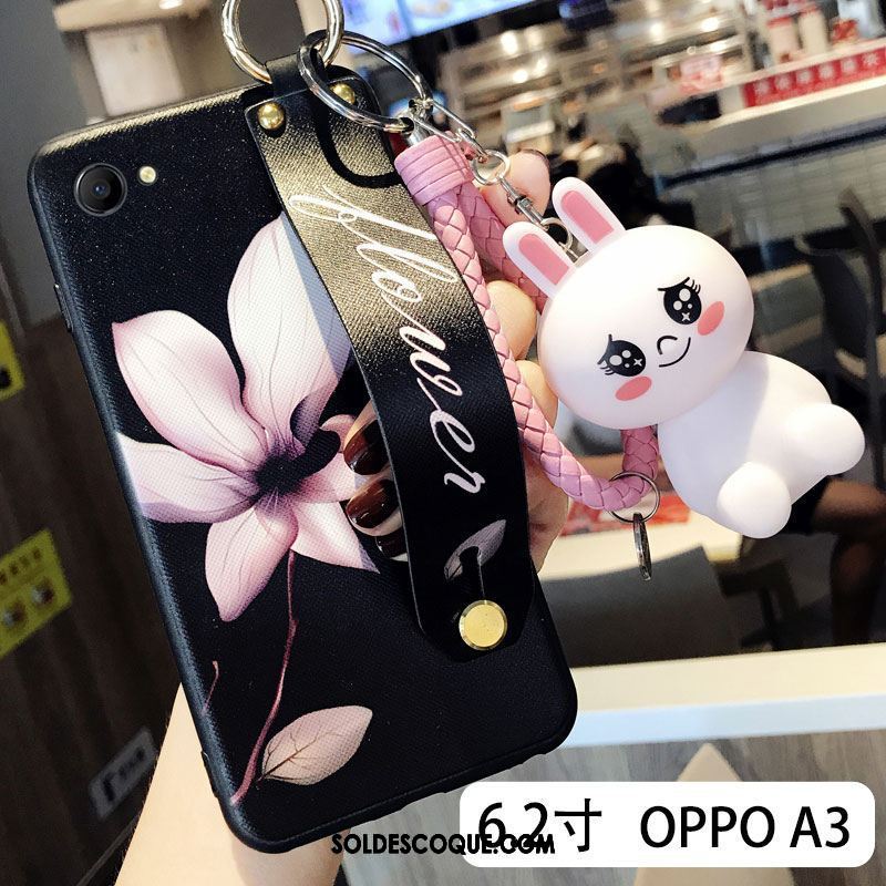 Coque Oppo A3 Incassable Téléphone Portable Dessin Animé Noir Silicone Housse Pas Cher