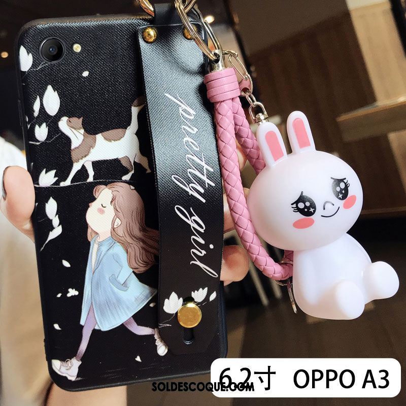 Coque Oppo A3 Incassable Téléphone Portable Dessin Animé Noir Silicone Housse Pas Cher