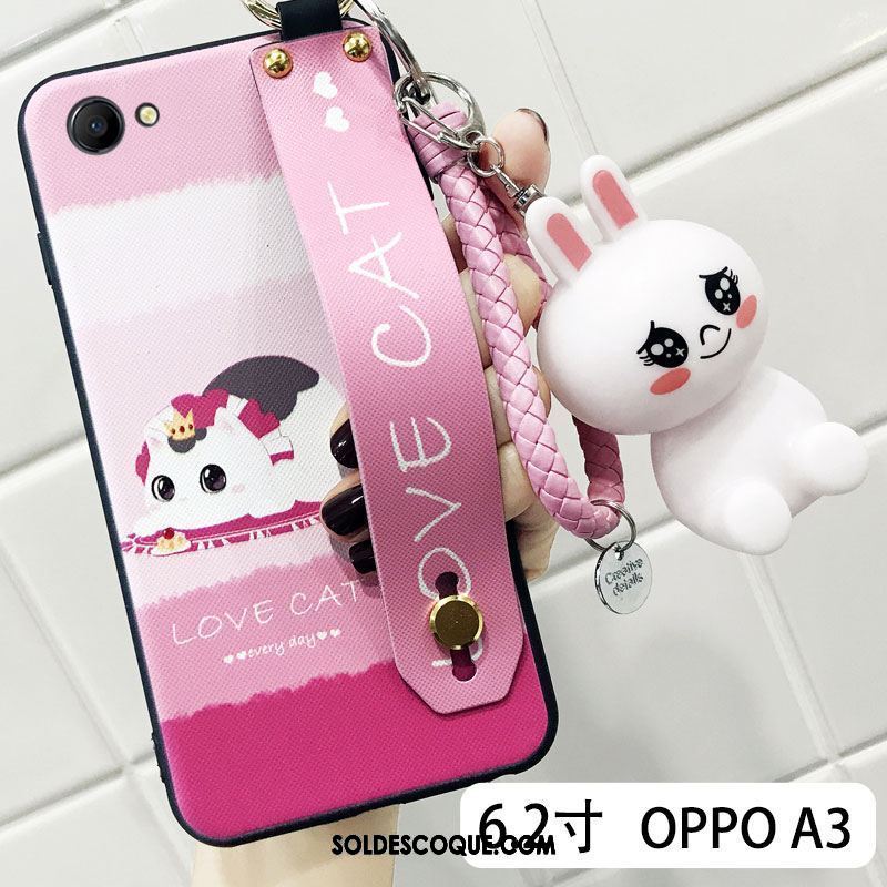 Coque Oppo A3 Incassable Téléphone Portable Dessin Animé Noir Silicone Housse Pas Cher