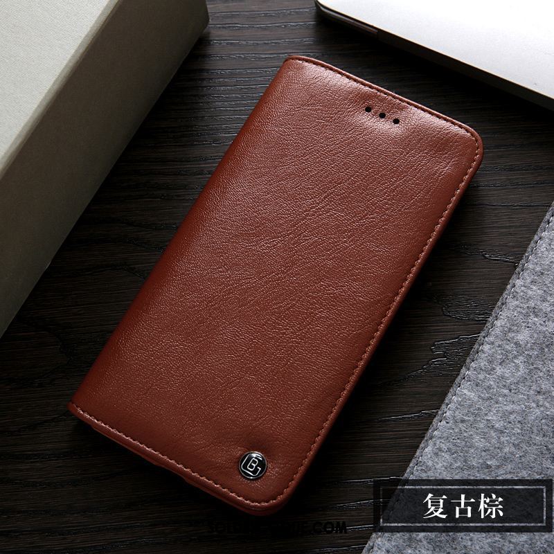 Coque Oppo A3 Protection Étui En Cuir Carte Incassable Cuir Véritable Pas Cher