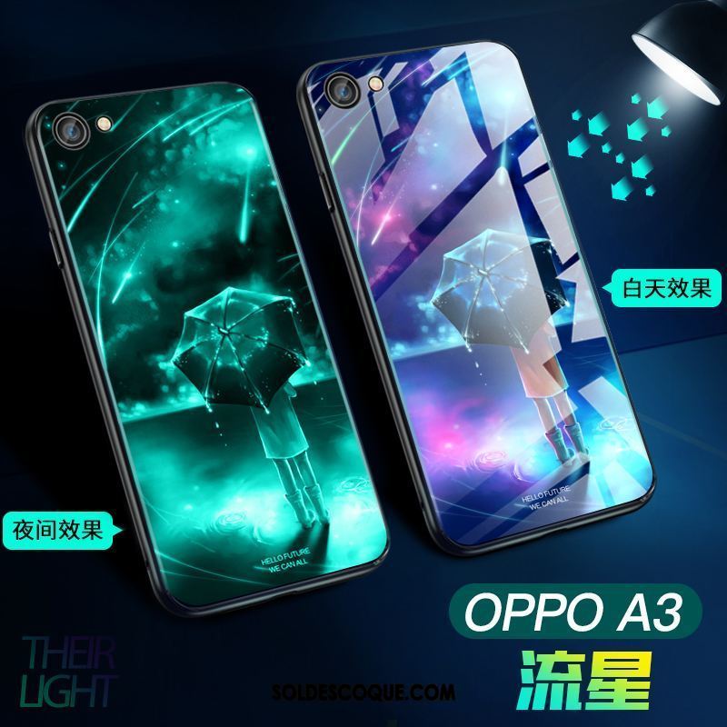 Coque Oppo A3 Tendance Lumineuses Verre Cool Créatif Pas Cher