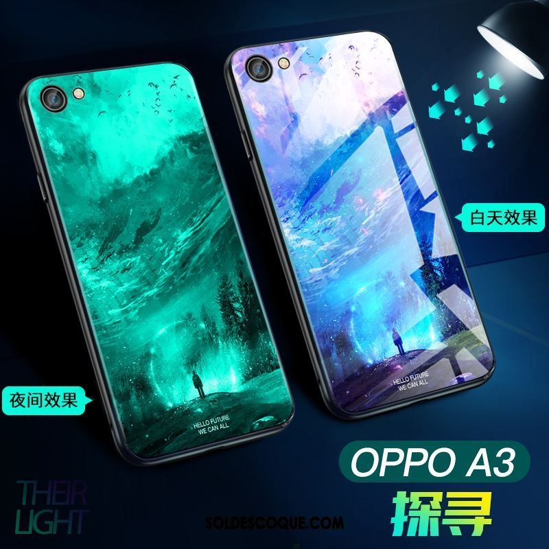 Coque Oppo A3 Tendance Lumineuses Verre Cool Créatif Pas Cher