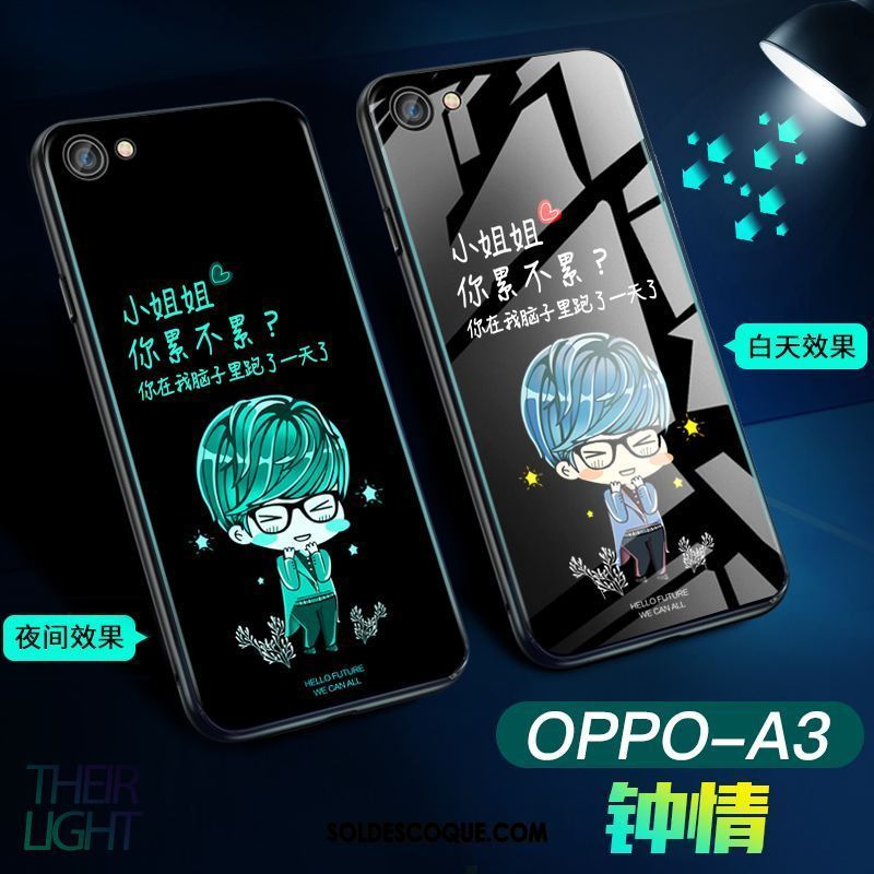 Coque Oppo A3 Tendance Lumineuses Verre Cool Créatif Pas Cher