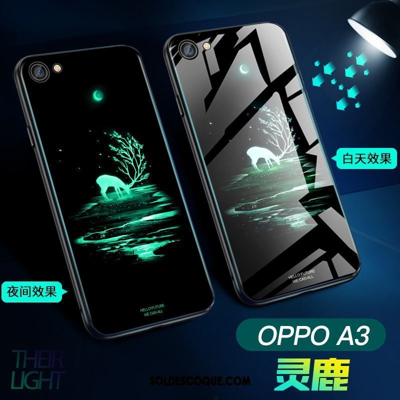 Coque Oppo A3 Tendance Lumineuses Verre Cool Créatif Pas Cher